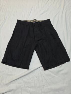 Men's Black Flat-Front Casual Shorts by